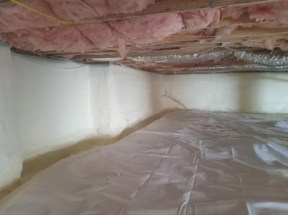 Crawl space encapsulation with closed-cell spray foam for Roof Waterproofing in Lakewood